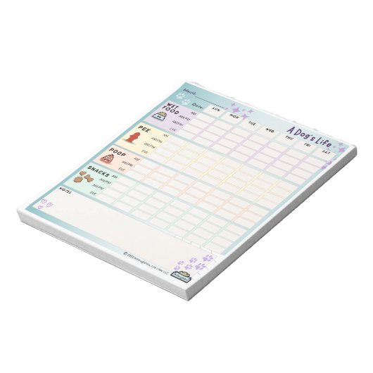 Bloc-note Chien's Life Daily Tracker Notepad (Sunday Starter (Tourné)