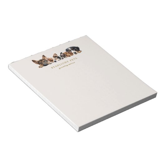 Bloc-note Chiens mignons Grooming Service Affaires (Incliné)