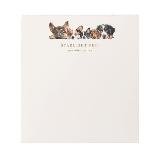 Bloc-note Chiens mignons Grooming Service Affaires (Devant)