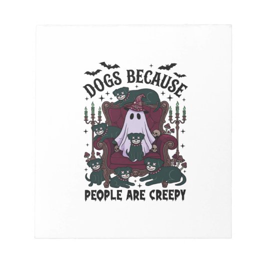 Bloc-note Chiens Parce Que Les Gens Sont Flippants Haloween (Devant)