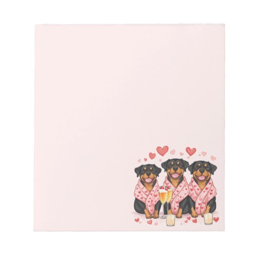 Bloc-note Chiens Rottweiler de la Saint-Valentin (Devant)