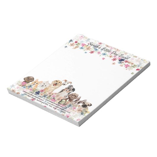 Bloc-note Chiens types fleurs assis (Tourné)