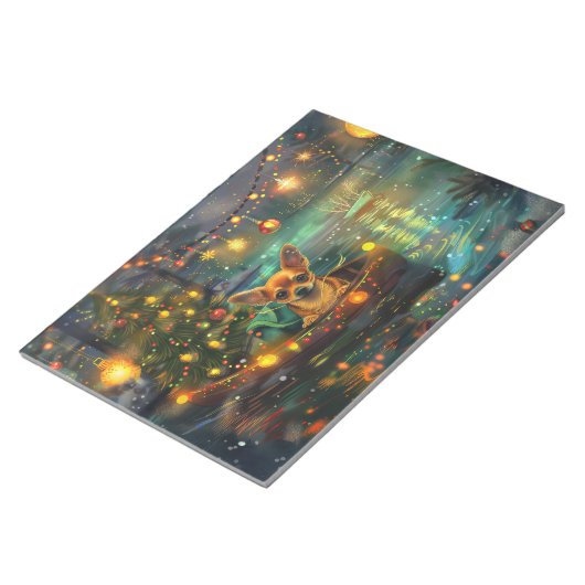 Bloc-note Chihuahua Noël Festive Voyage (Incliné)