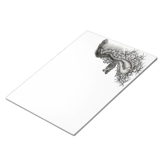 Bloc-note Chine Dragon, noir et blanc Design en Tattoostyl (Incliné)