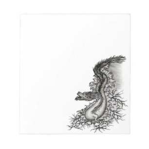 Bloc-note Chine Dragon, noir et blanc Design en Tattoostyl