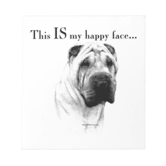 Bloc-note Chinois Shar Pei Joyeux Visage (Devant)