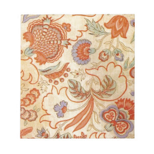 Bloc-note Chintz Floral Antique Terracotta Français Vintage