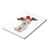 Bloc-note Chiot avec chapeau de Père Noël et oreilles de ren (Tourné)
