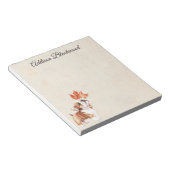 Bloc-note Chiot Bouledogue Mignon avec une Feuille d'Automne (Incliné)