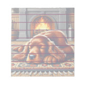 Bloc-note Chiot de coin irlandais dormant au coin d'une chem (Devant)