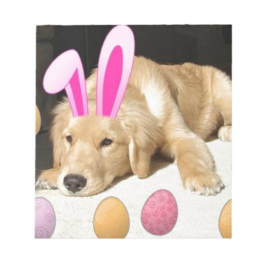 Bloc-note Chiot de Pâques Golden Retriever (Devant)