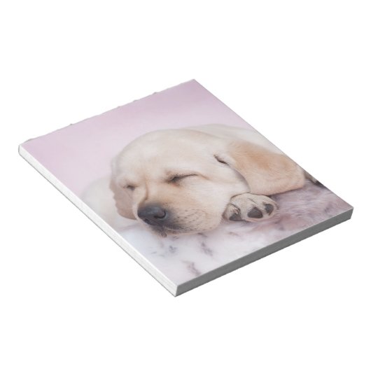 Bloc-note Chiot de repêcheur du labrador jaune (Incliné)