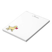 Bloc-note Chiot et coeur du Labrador jaune personnalisé (Tourné)
