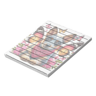 Bloc-note Chiot Heeler entouré de papillons et de fleurs