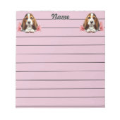Bloc-note Chiot Hound Personnalisé Avec Fleurs (Devant)