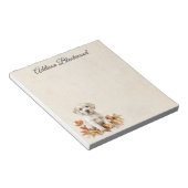 Bloc-note Chiot Labrador jaune Feuilles d'automne Personnali (Incliné)