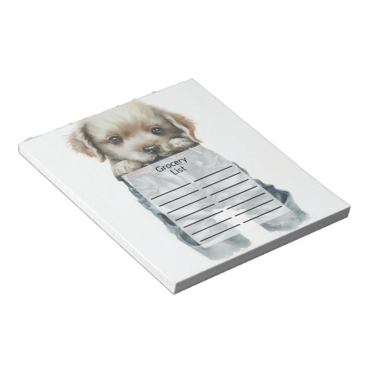 Bloc-note Chiot mignon en Jeans Art (Incliné)