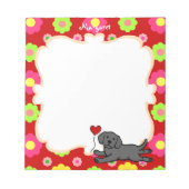 Bloc-note Chiot noir Labrador personnalisé (Devant)