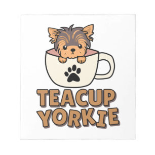 Bloc-note chiot Yorkie en tasse à thé