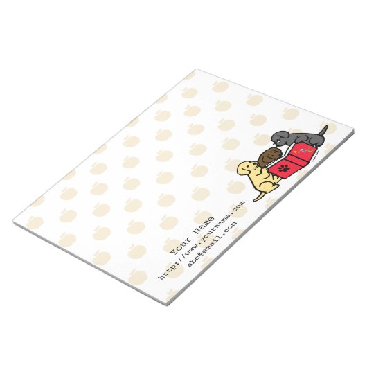 Bloc-note Chiots Labrador personnalisés Lecture de notes (Incliné)