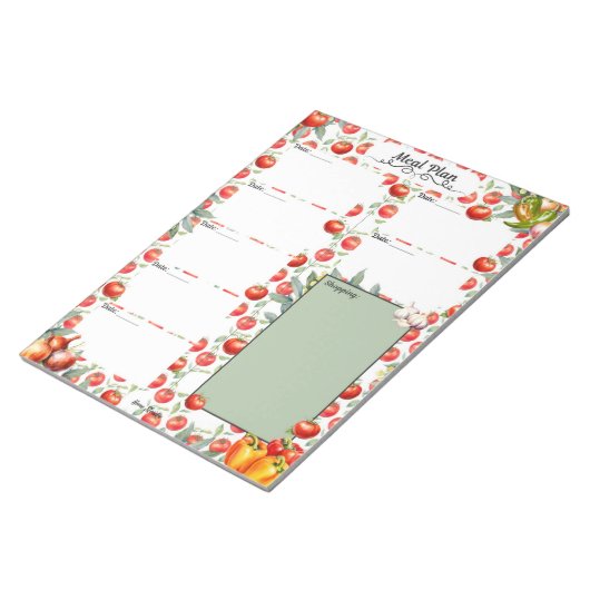 Bloc-note Chips 'N Salsa 7 Day Blank Meal Planner (Incliné)