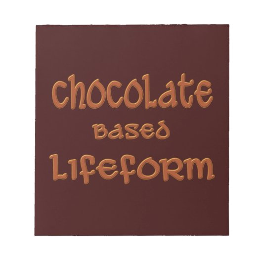 Bloc-note Chocolat à base de vie (Devant)