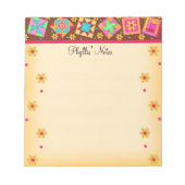 Bloc-note Chocolat Brown Jaune Patchwork Quilt Blocks Art (Devant)