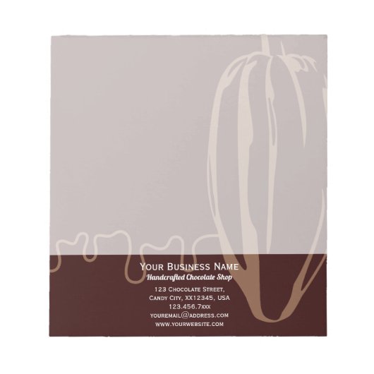 Bloc-note Chocolat Chocolatier Cacao Moderne Simple (Devant)