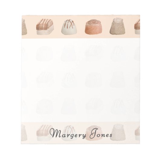 Bloc-note Chocolats Aquarelle Personnalisé (Devant)