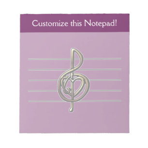 Bloc-note Choisir une couleur Embossée Look Treble Clef et H