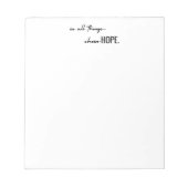 Bloc-note choisissez l'espoir Notepads moderne inspirant (Devant)