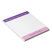 Bloc-note Choses dont j'oublierai nom rose violet (Incliné)