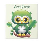 Bloc-note Chouette bébé mignon St Patrick dessin animé (Devant)