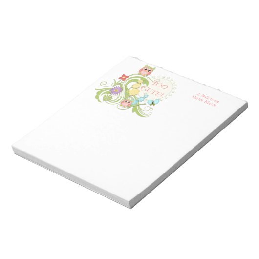 Bloc-note Chouette blanche mignonne n Papillon défiler l'art (Tourné)