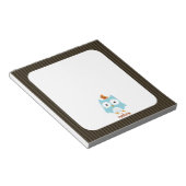 Bloc-note Chouette bleue avec petit oiseau orange (Incliné)