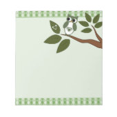 Bloc-note Chouette d'amour du Jacquard vert (Devant)