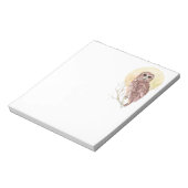 Bloc-note Chouette dans l'arbre avec lune Aquarelle Oiseau,  (Tourné)