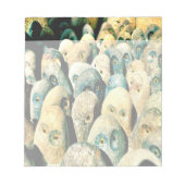 Bloc-note Chouette en pierre cool face aux yeux (Devant)