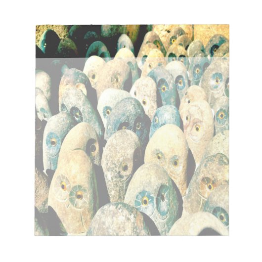 Bloc-note Chouette en pierre cool face aux yeux (Devant)