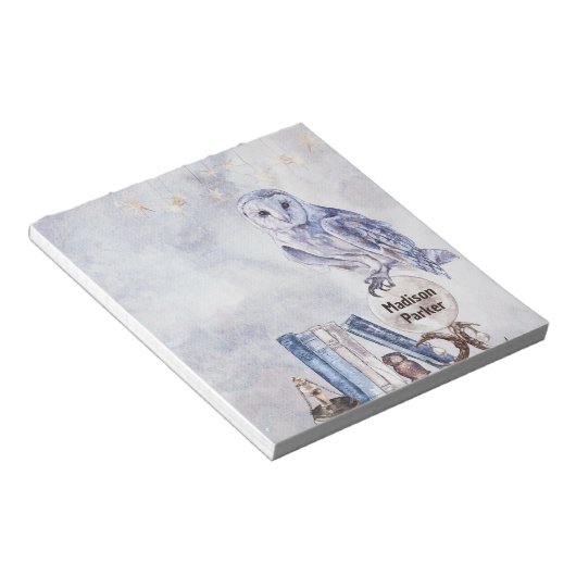 Bloc-note Chouette et livres (Incliné)