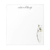 Bloc-note Chouette gris aquarelle (Devant)