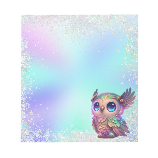 Bloc-note Chouette magique Pastel Parties scintillant (Devant)
