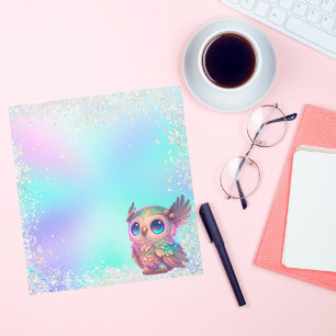 Bloc-note Chouette magique Pastel Parties scintillant