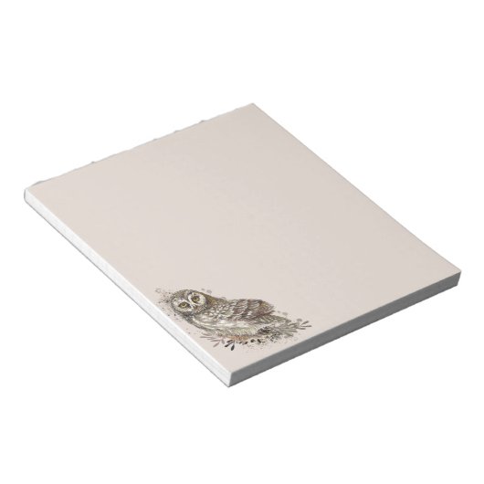 Bloc-note Chouette mignonne, Aquarelle Nature (Incliné)