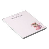 Bloc-note Chouette rose mignonne en coupe (Incliné)