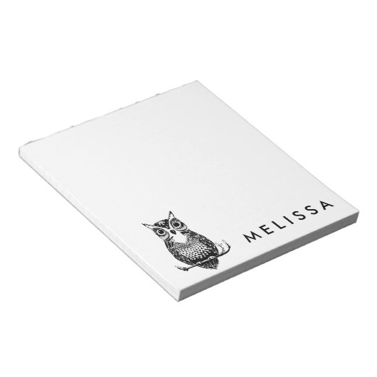 Bloc-note Chouette simple personnalisée (Incliné)