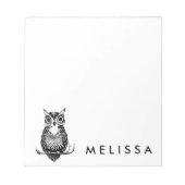Bloc-note Chouette simple personnalisée (Devant)