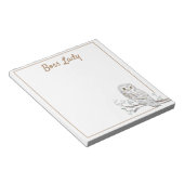 Bloc-note Chouette sur la Branche Blanche Boss Lady ou votre (Incliné)