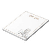 Bloc-note Chouette sur la Branche Blanche Boss Lady ou votre (Tourné)