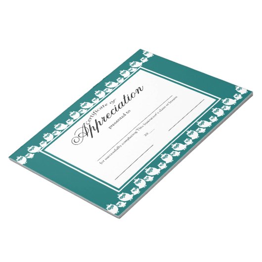 Bloc-note Chouettes d'une ligne Certificats d'appréciation (Incliné)